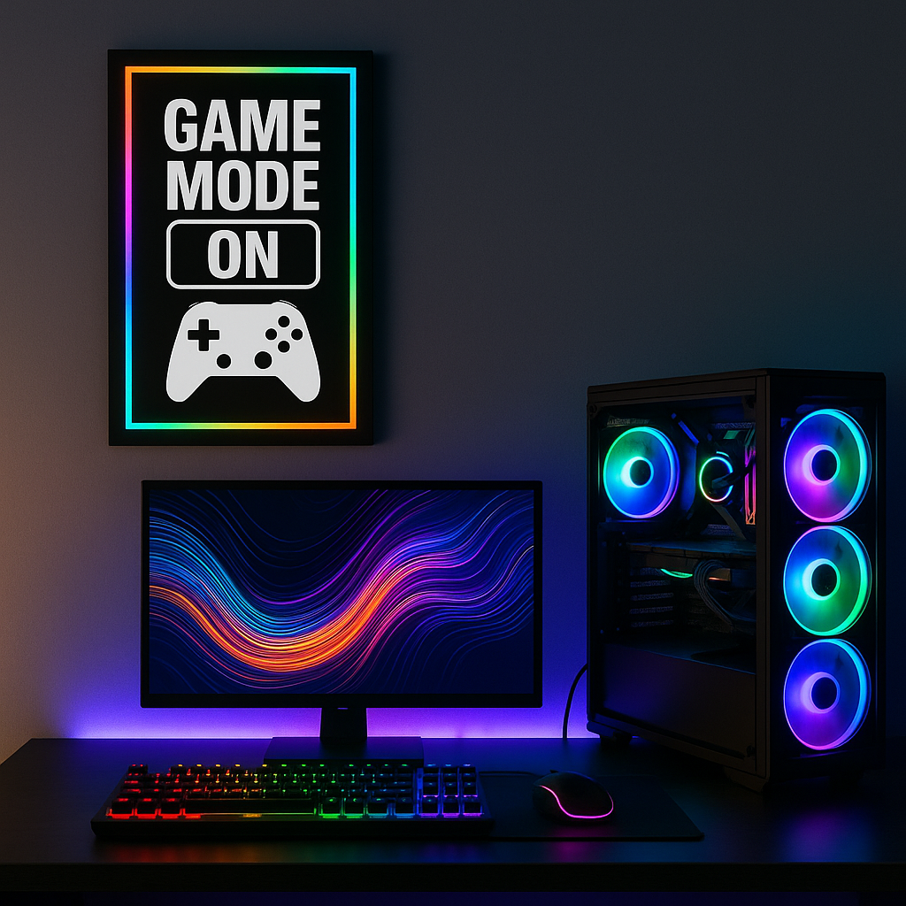 🎮 Game Mode ON – RGB Wall Art (Large)
