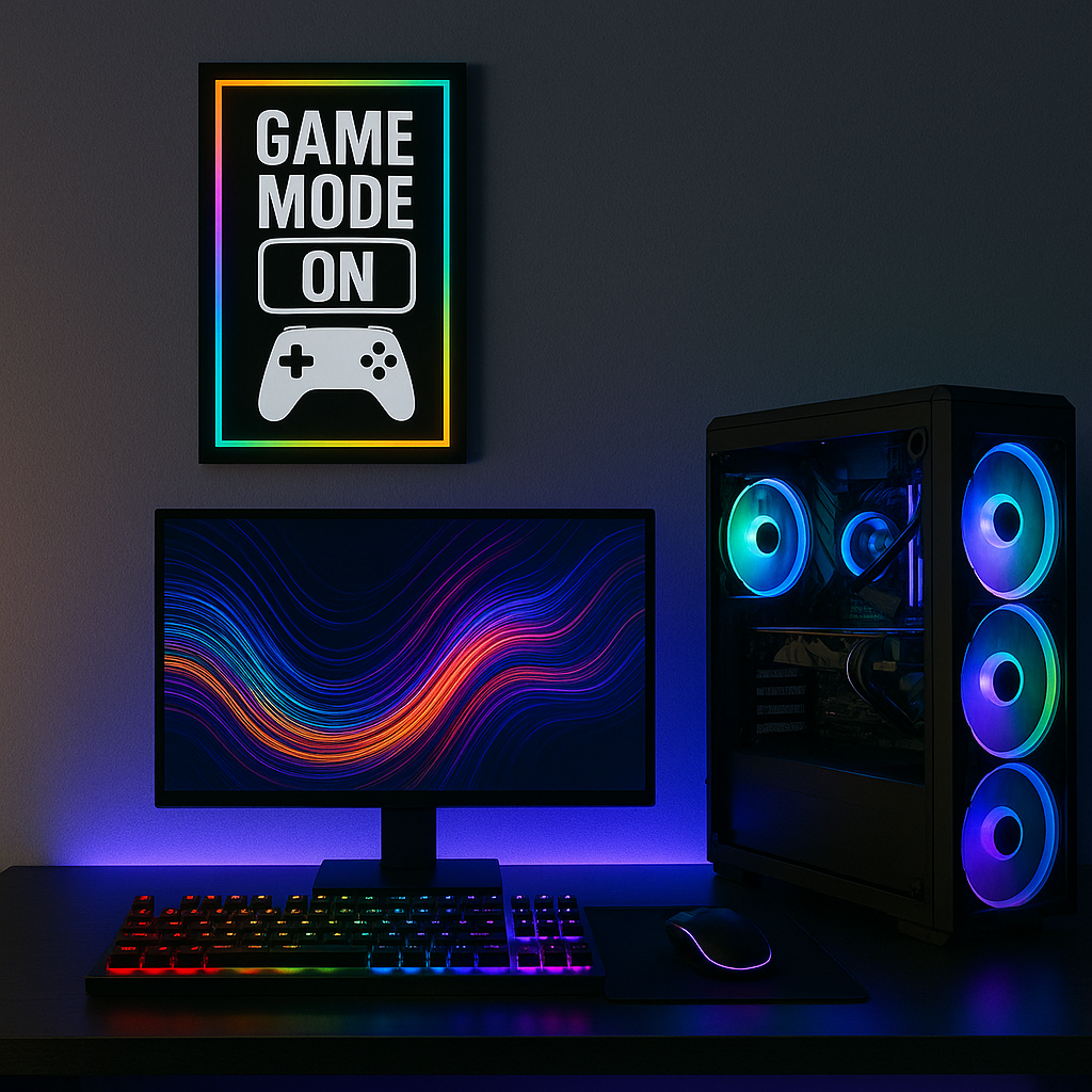 🎮 Game Mode ON – RGB Wall Art (Medium)