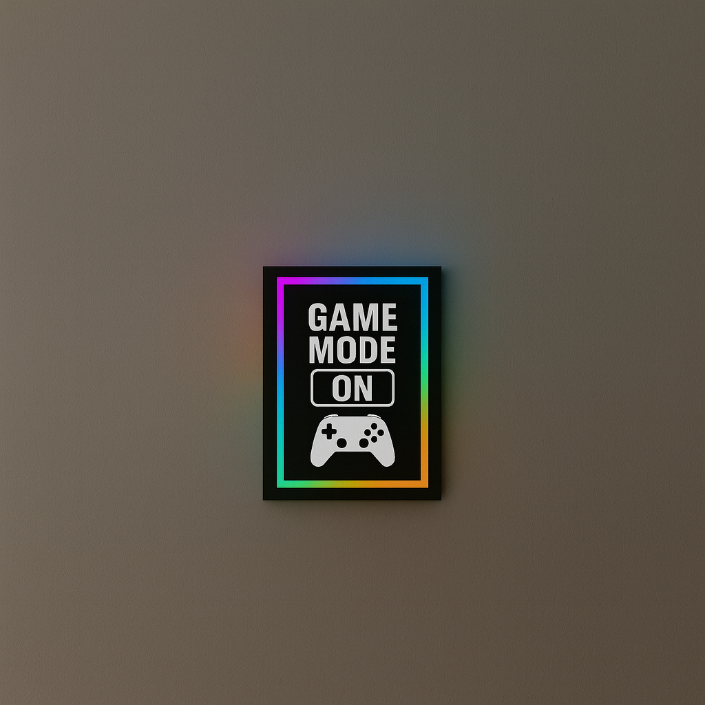 🎮 Game Mode ON – RGB Wall Art (Small)